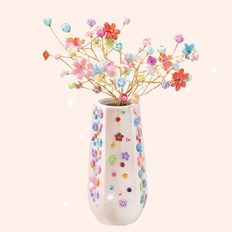 聚酷优玩七彩缤纷花束DIY手工串珠材料陶瓷花瓶套装桌面摆件装饰,玩具/童车/益智/积木/模型,手工串珠/穿珠/首饰编织,淘宝优惠券,粉丝福利购,淘宝优惠卷