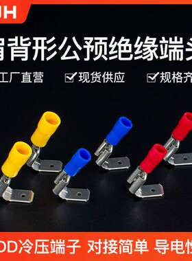 CJH接头PBDD5.5-250插簧500个冷压肩背形公母预绝缘片接线端子