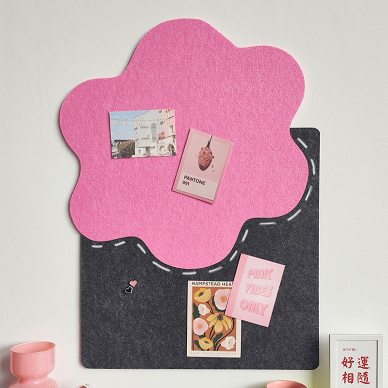 彩色毛毡板软木板照片墙毛毡墙贴卡通公告栏留言板挂墙