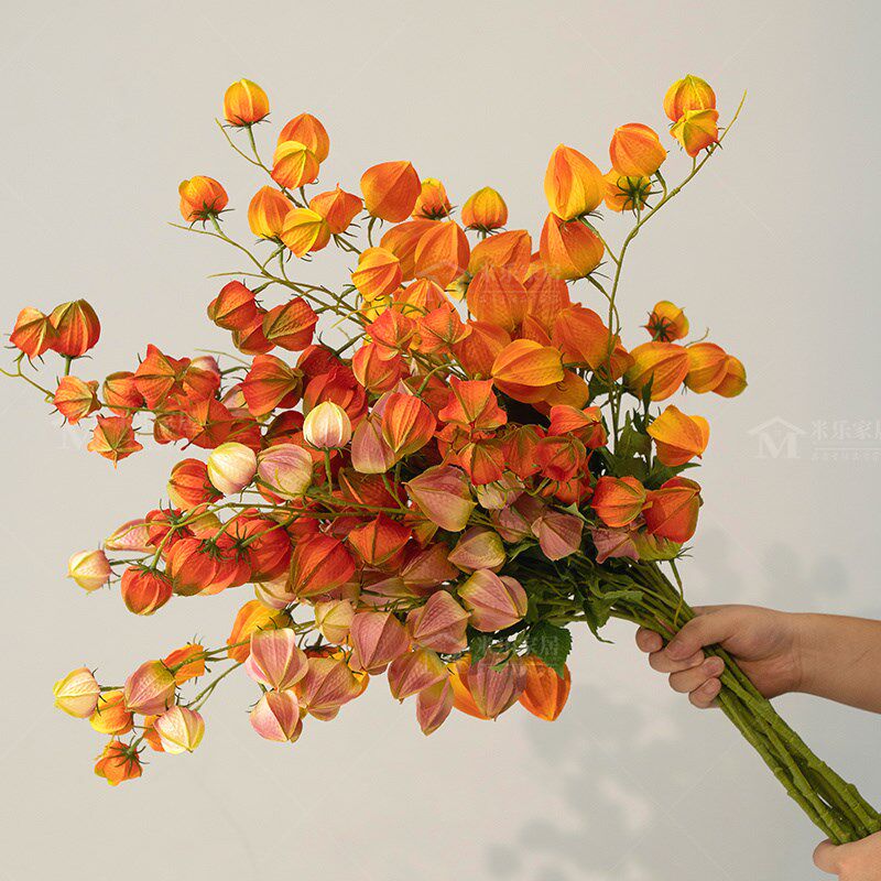 仿真花栾树果假花花瓶摆设高级仿生花宫灯果装饰品摆件高级感餐厅