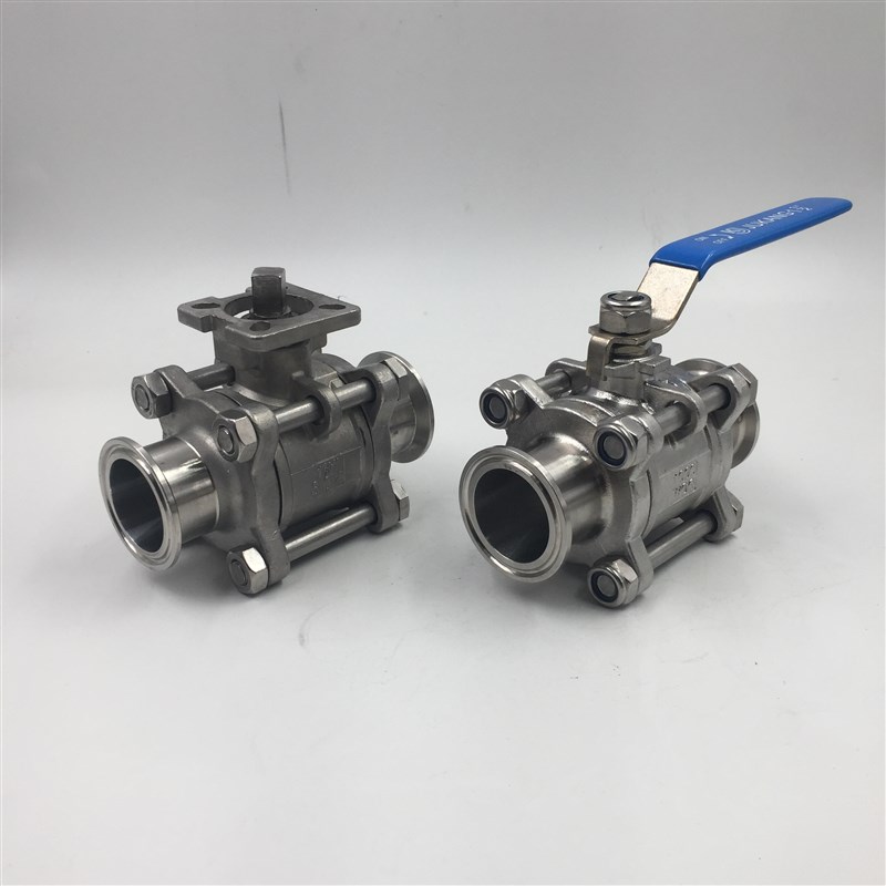 30不锈钢三片式快装球 卡箍快装球 不锈钢球卡箍式DN15