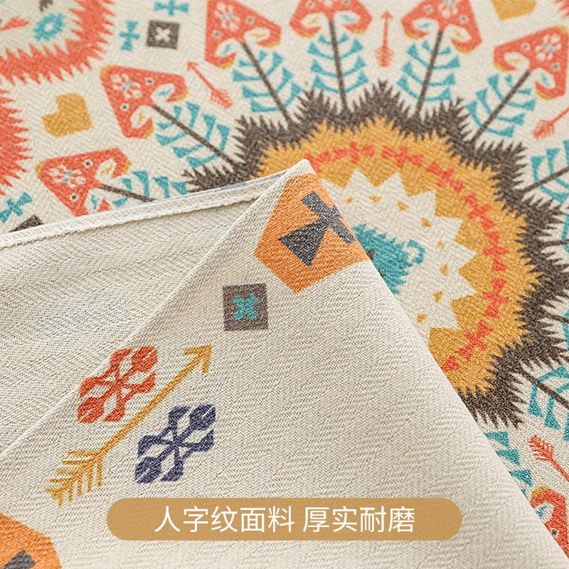 波西米亚民族风餐桌布八仙桌家用正方形台布老式四方桌子布艺垫布