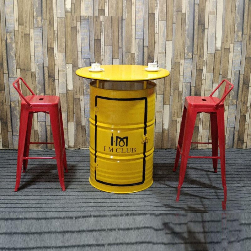 工业风酒吧吧台桌复古油桶桌椅KTV沙发铁艺咖啡店创意休闲高脚桌