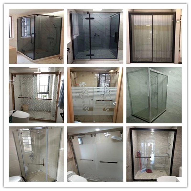 深圳香港量尺安装浴屏铝合金不锈钢淋浴房干湿分离玻璃推拉门趟门
