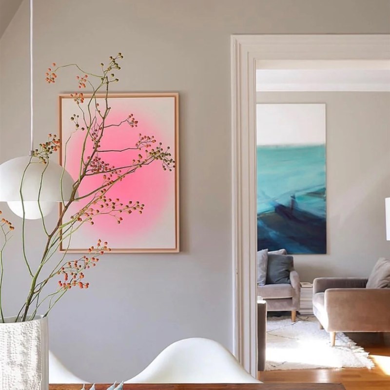 当代艺术手绘《光晕美满》两幅联画薄彩大幅抽象装饰挂画玄关走廊