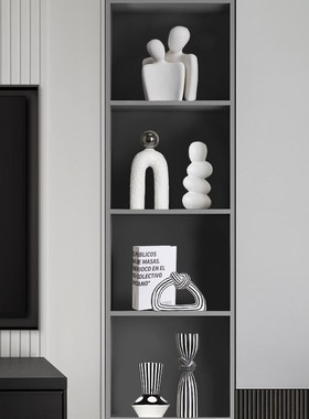 现代简约高档酒柜家居客厅艺术装饰品样板间高级感创意餐边柜摆件