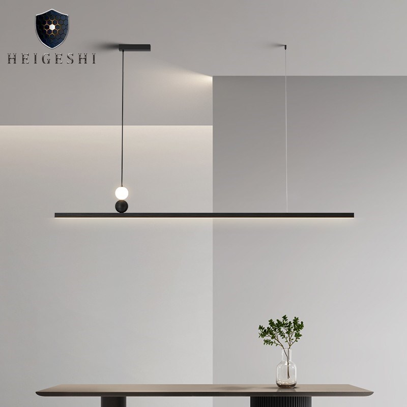 餐厅吊灯现代简约极简餐桌长条一字办公室2024年新款护眼客厅灯具