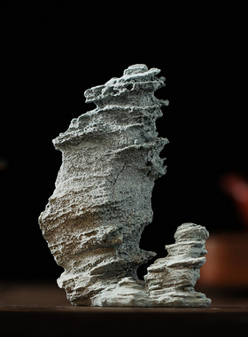 创意假山石水景摆件鱼缸水族造景石头微景观盆景配件园艺空间设计