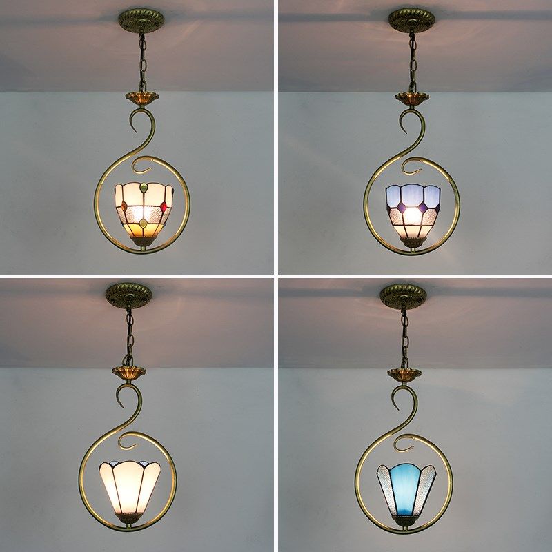 蒂凡尼艺术玻璃地中海餐厅灯创意个性桌灯玄关阳台过道装饰欧式复