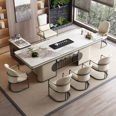 岩板茶台茶桌椅组合一整套高端别墅客厅茶室办公室会客厅功夫茶台