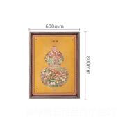 高档福禄临新中式 画实木户框 画沙发背景墙挂画 艺入玄关装 门饰画
