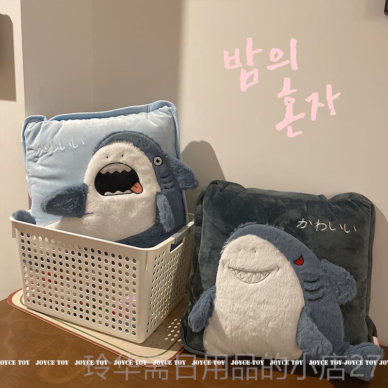高档抱枕被子两用用办公室午睡小枕头车载毯车折叠冬子季鲨鱼2202