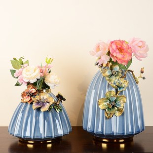 罗比罗丹陶瓷富贵吉祥餐桌花瓶摆件珐琅彩工艺玄关客厅家居饰品