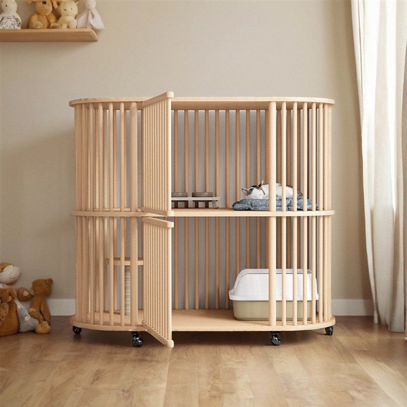 猫笼双层实木超大空间猫别墅可移动猫柜猫笼猫舍猫房繁育猫窝猫笼,宠物/宠物食品及用品,猫笼子/猫别墅,淘宝优惠券,粉丝福利购,淘宝优惠卷