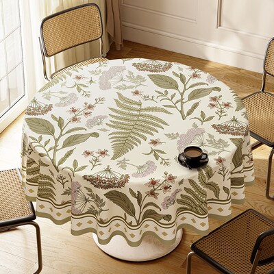 2025新款圆桌布防水防油防烫免洗圆形餐桌布家用氛围感圆桌桌垫
