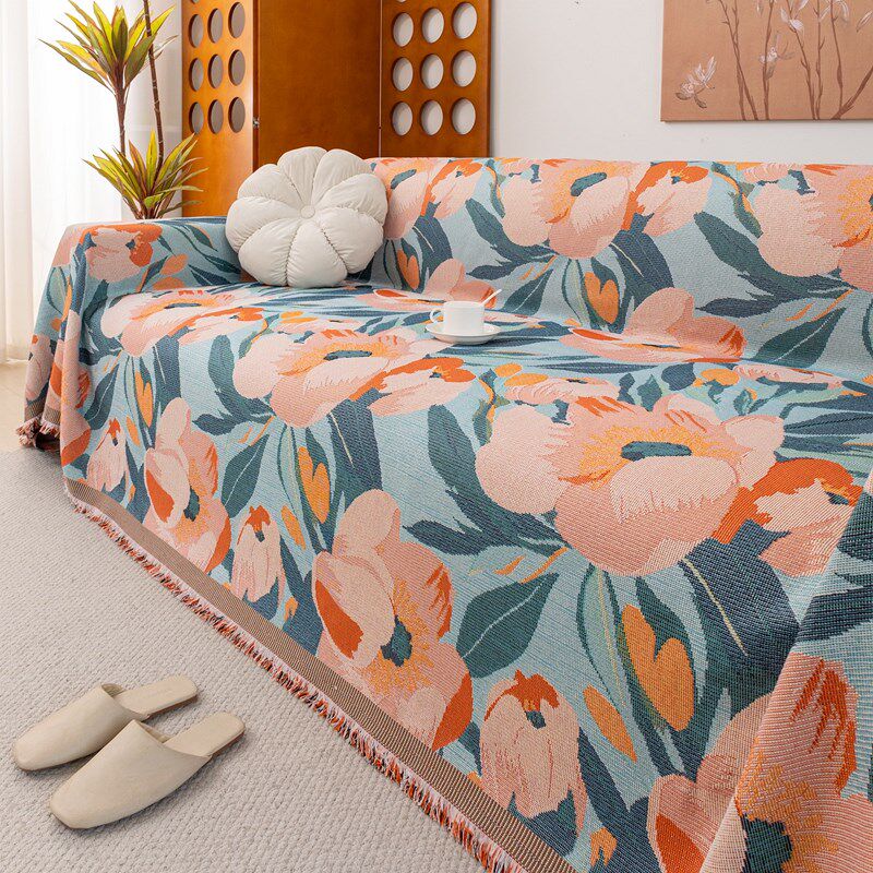 田园风沙发盖布巾2024新款四季通用全包盖防滑坐垫套罩多功能盖毯