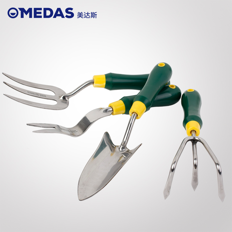 家庭不锈钢小铲子园艺工具松土手锄三爪盆栽种菜种花起苗工具装