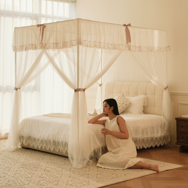 宫廷落地三开门蚊帐家用卧室20新款全罩式1米8大床家庭免安装