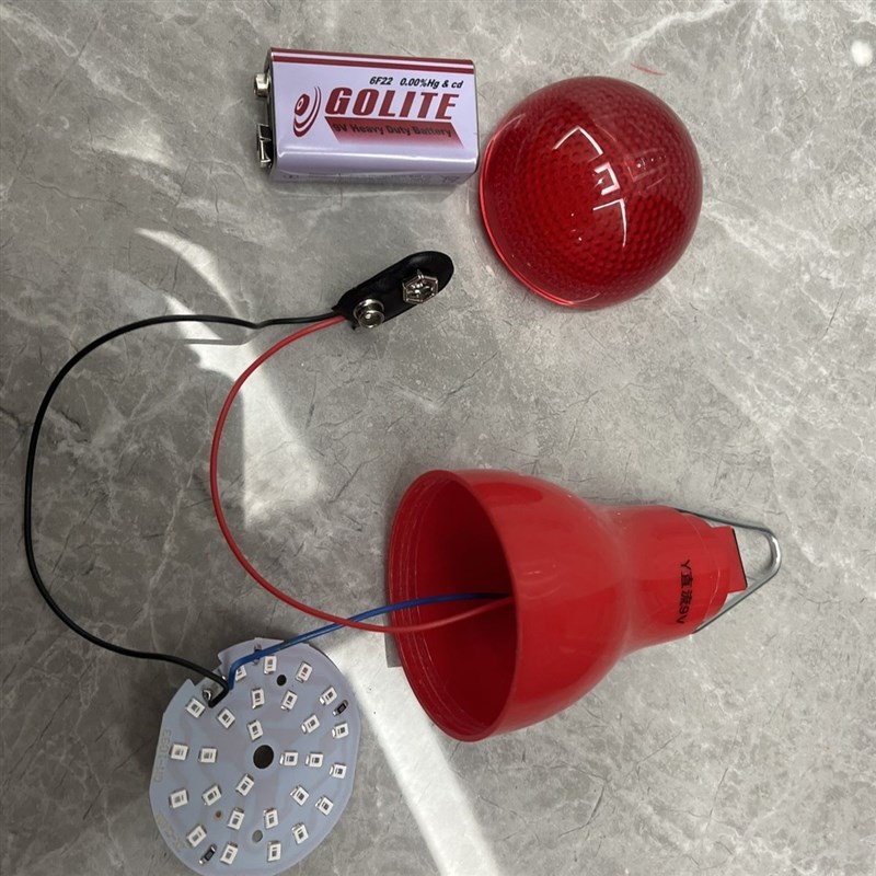 春节大门9V无线灯笼带电池LED红光小灯泡节日装饰婚庆5W家用移动