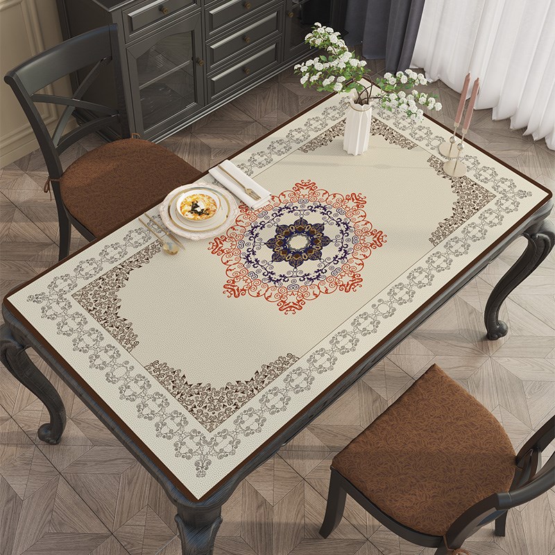 欧式餐桌桌垫防水防油防烫免洗桌布高级感茶几垫子高端奢华餐桌垫