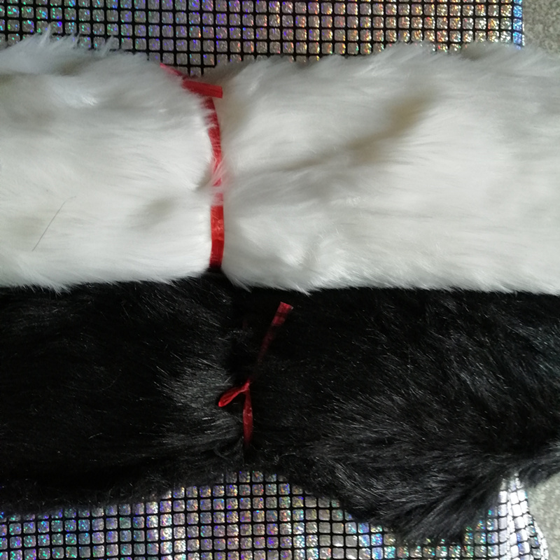 厘米长毛皮布料cm黑色白色人造长毛绒柜台布毛领狗垫布面料