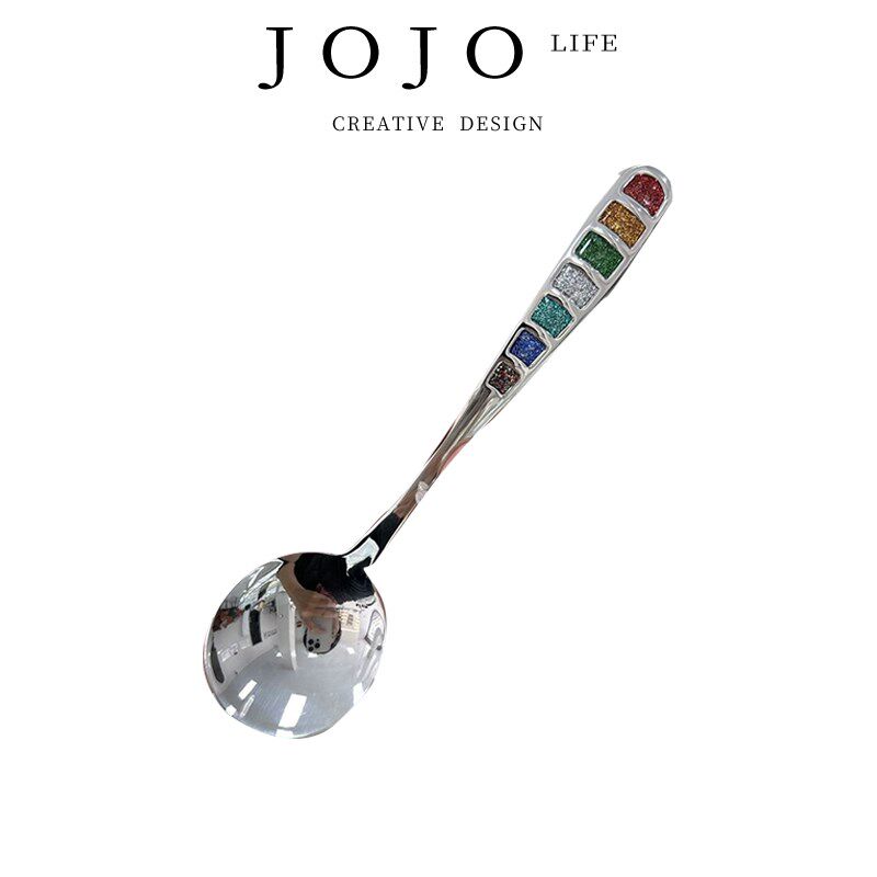 JOJOS L. PD.base.餐具欧式汤匙创意七彩珐琅调羹喝汤勺 基地
