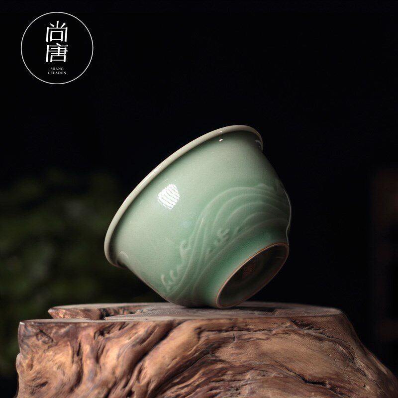 尚唐功夫茶杯龙泉青瓷精品手工杯主人杯单杯个人品茗杯陶瓷小杯子