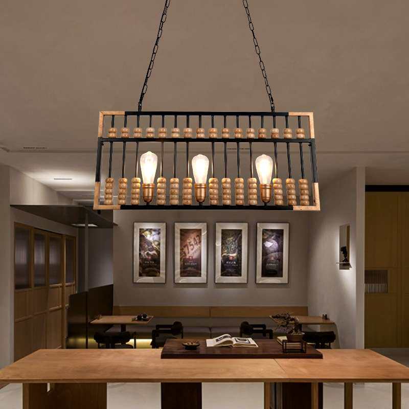 复古怀旧算盘吊灯个性餐厅咖啡店酒吧收银台茶室工业风艺术吊灯