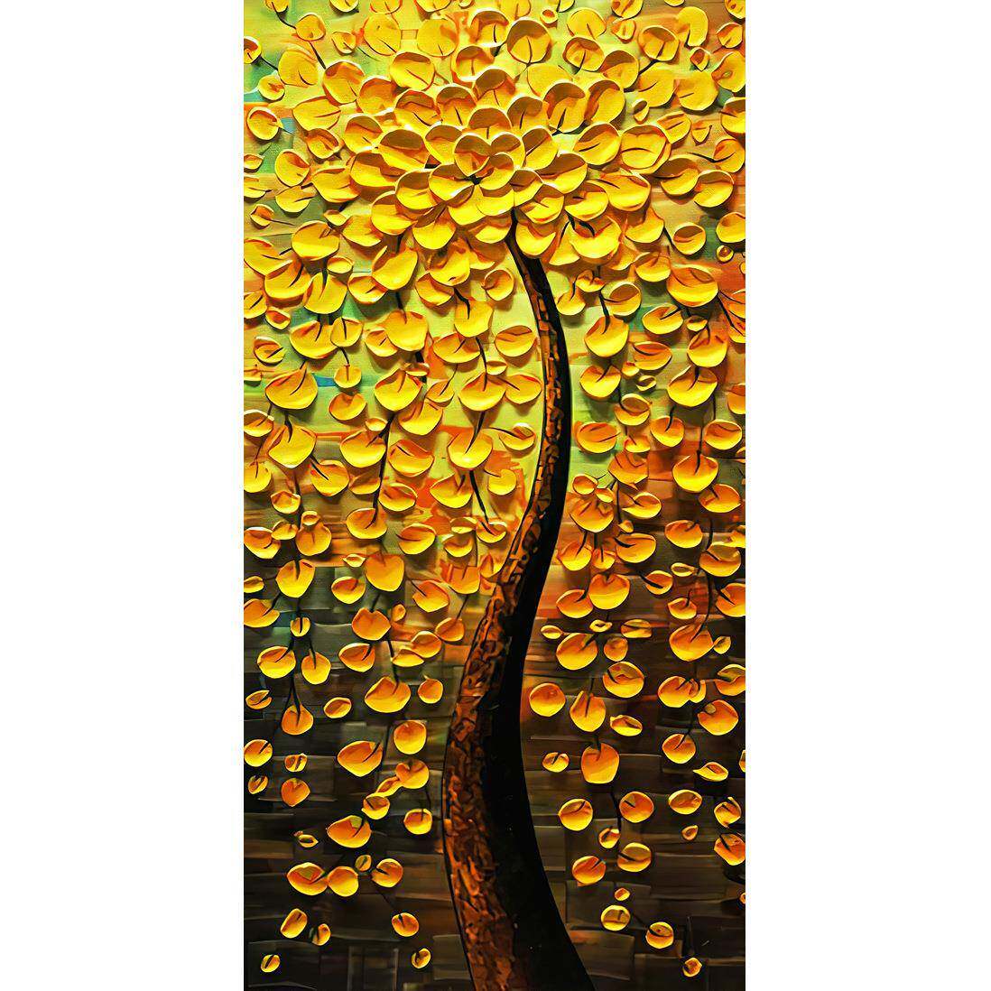 手绘油画玄关装饰画竖版现代简约挂画入户走廊过道壁画立体发财树