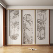 复古改造推拉门玻璃贴纸不透明移门翻新卧室衣柜贴画民宿自粘壁纸