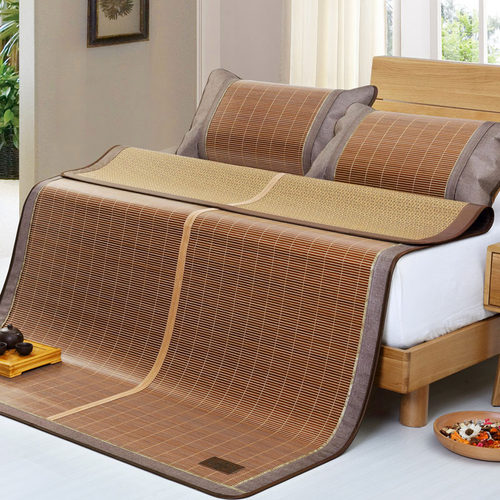 老席匠竹席凉席1.8m床折叠1.5米加厚藤席子双面三件套夏季单人1.2