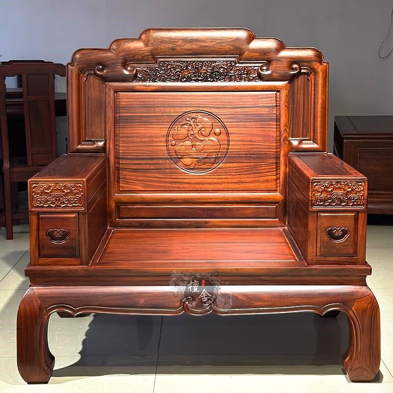 东阳高端红木家具沙发客厅全套巴西黑酸枝黑金檀祥云沙发阔叶黄檀