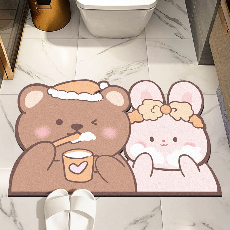 卡通硅藻泥软垫吸水垫家用地毯浴室门垫厕所门口防滑卫生间地垫,居家布艺,家用脚垫,淘宝优惠券,粉丝福利购,淘宝优惠卷