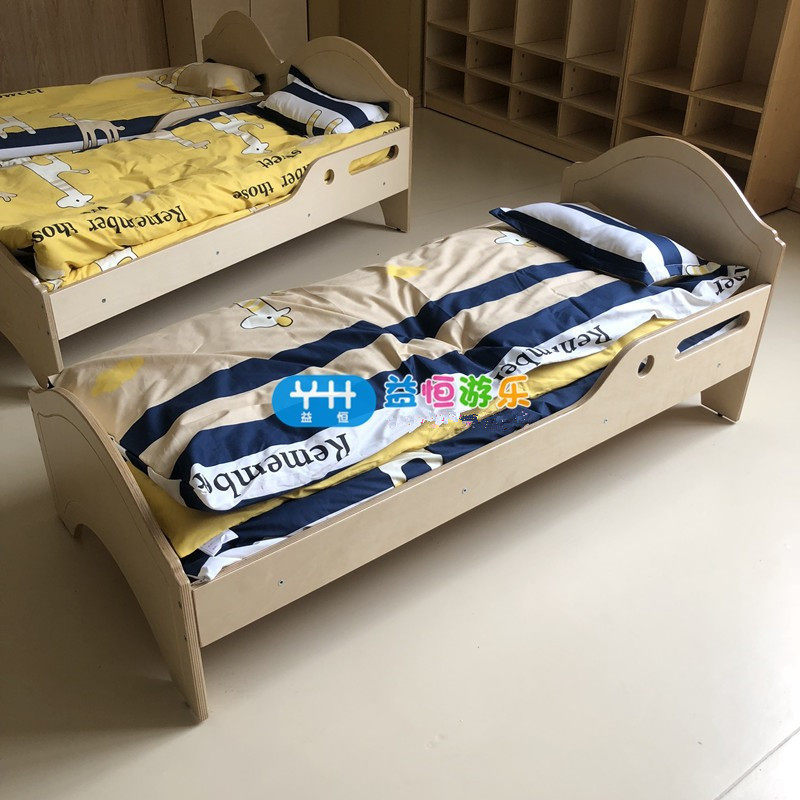 幼儿园桦木造型午睡床儿童木质专用午休床早教中心多层板单人床