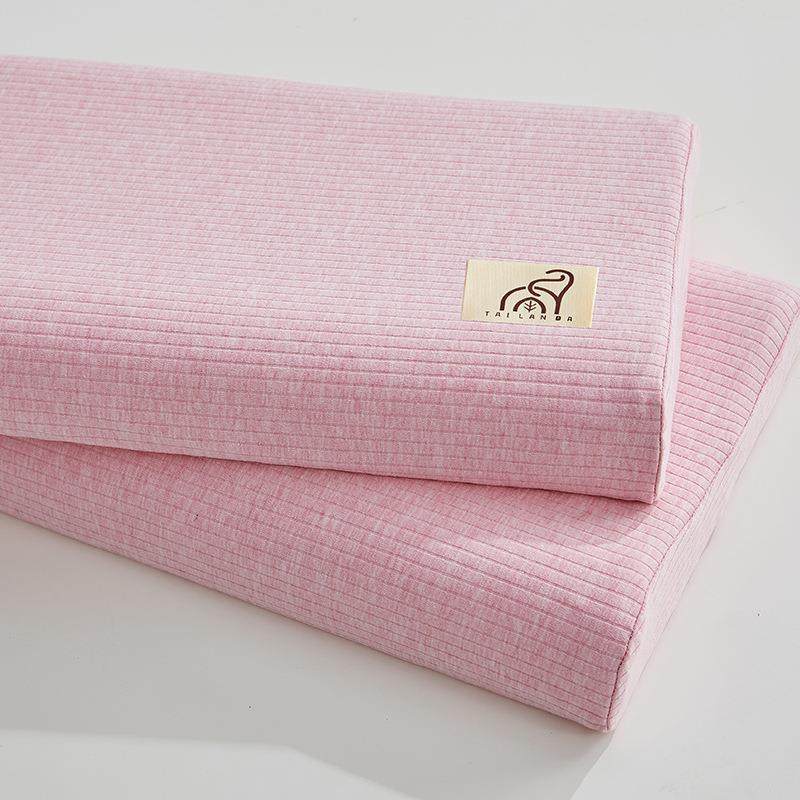 2024新款A类全棉乳胶低薄枕单人高低护颈枕头学生宿舍睡觉枕头+