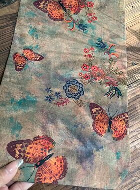 彩蝶双面韵彩云纱绸布干泡小茶席 中式复古茶桌布垫茶艺一人席