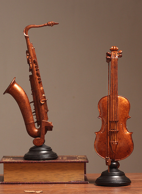 欧式复古创意萨克斯摆件酒吧会所工艺品家居客厅装饰品摆设礼品