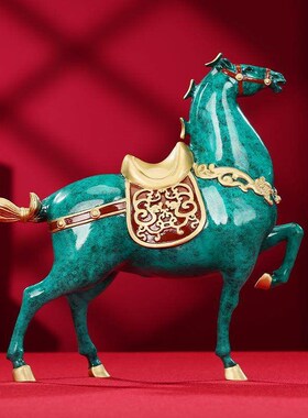 铜欣祥 彩铜马到成功摆件 家居办公室桌面铜马工艺品摆设商务礼品