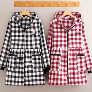 女士式干活工作服冬天罩衣女新款冬季加绒加厚外套防寒围裙大人绒