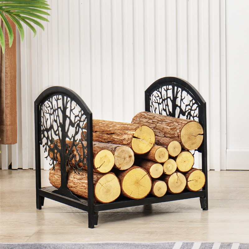 烧柴壁炉木柴柴篮 燃木真火壁炉专用柴篮 铁艺柴篮