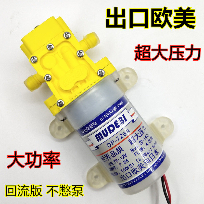 出口欧美微型水泵电动隔膜泵小型抽水打药泵 12v电瓶高压喷雾器
