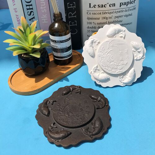 水泥壶承干泡台摆件模具石膏紫砂壶托盘摆设工艺品茶圆托磨具定制