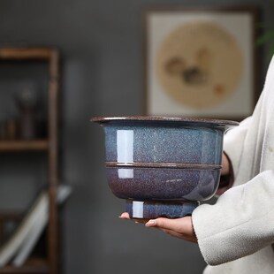 清香阁紫砂 手工慕古金钟花盆 桌面中式盆景盆古典矮款春蕙兰花盆