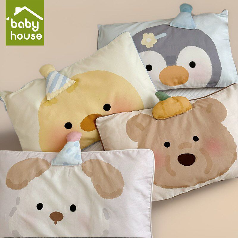 可爱工艺款100支全棉磨毛儿童枕套数蚂印花枕头套30x50单人40x60