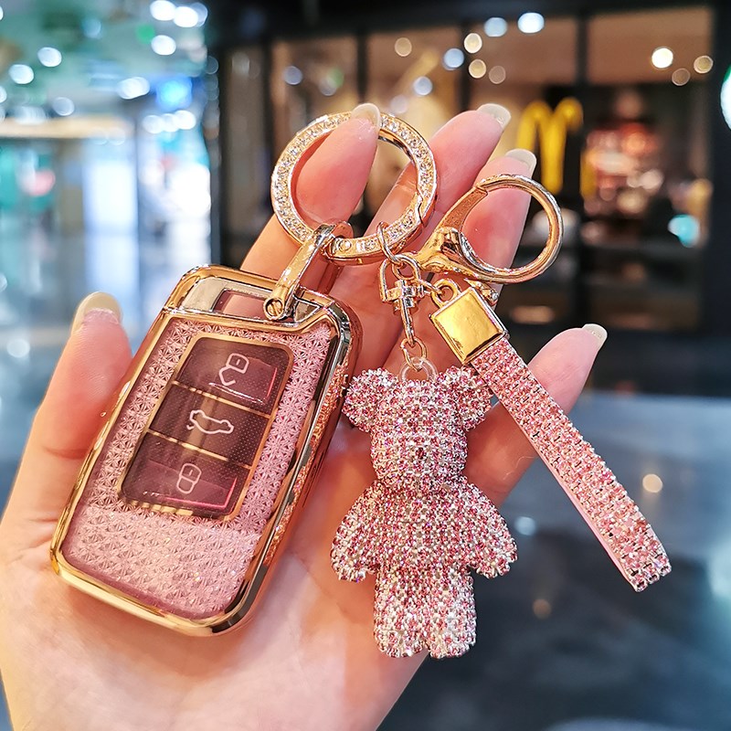 适用于大众钥匙套女2021新款帕萨特蔚揽cc迈腾b8智能车钥匙包壳扣