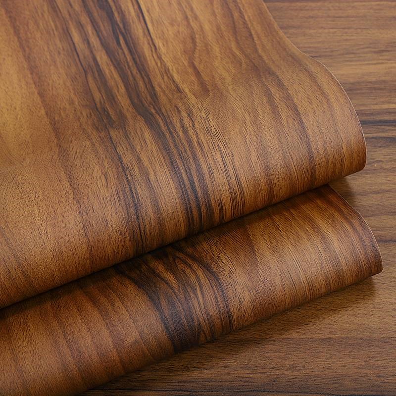 72N黑胡桃木纹自粘墙纸怀旧柜子贴纸橱柜防水防霉加厚复古家具翻