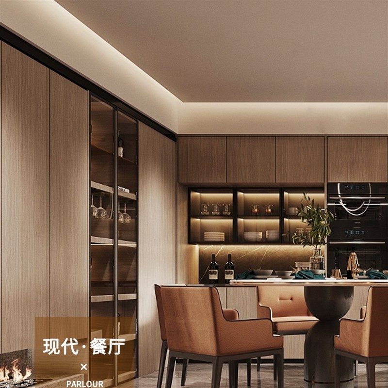 窗帘盒灯带客厅反光灯槽5度斜智能发光氛围条形90直角明装线性灯