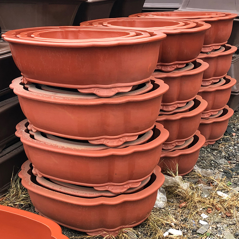 宜兴紫砂花盆海棠一米椭圆形公分特大号盆景树桩庭院地面古典