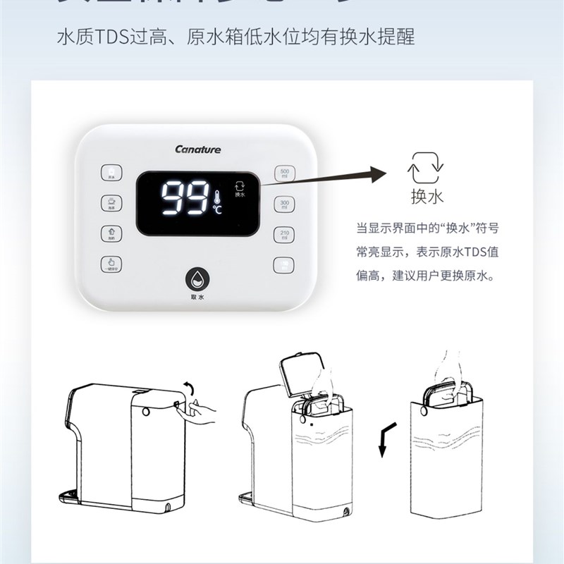 开能净水器小水鲸原装滤芯家用RO反渗透开水即热台式净饮一体机CP