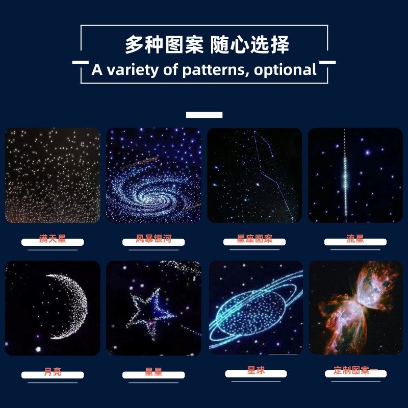 星空顶天花板酒吧影音室KTV酒店儿童房会所房间吊顶LED光纤满天星